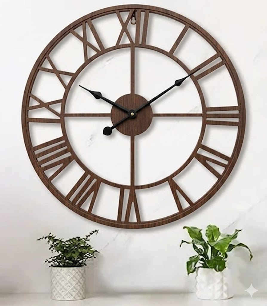 Shukriah Roman Wooden Wall Clock