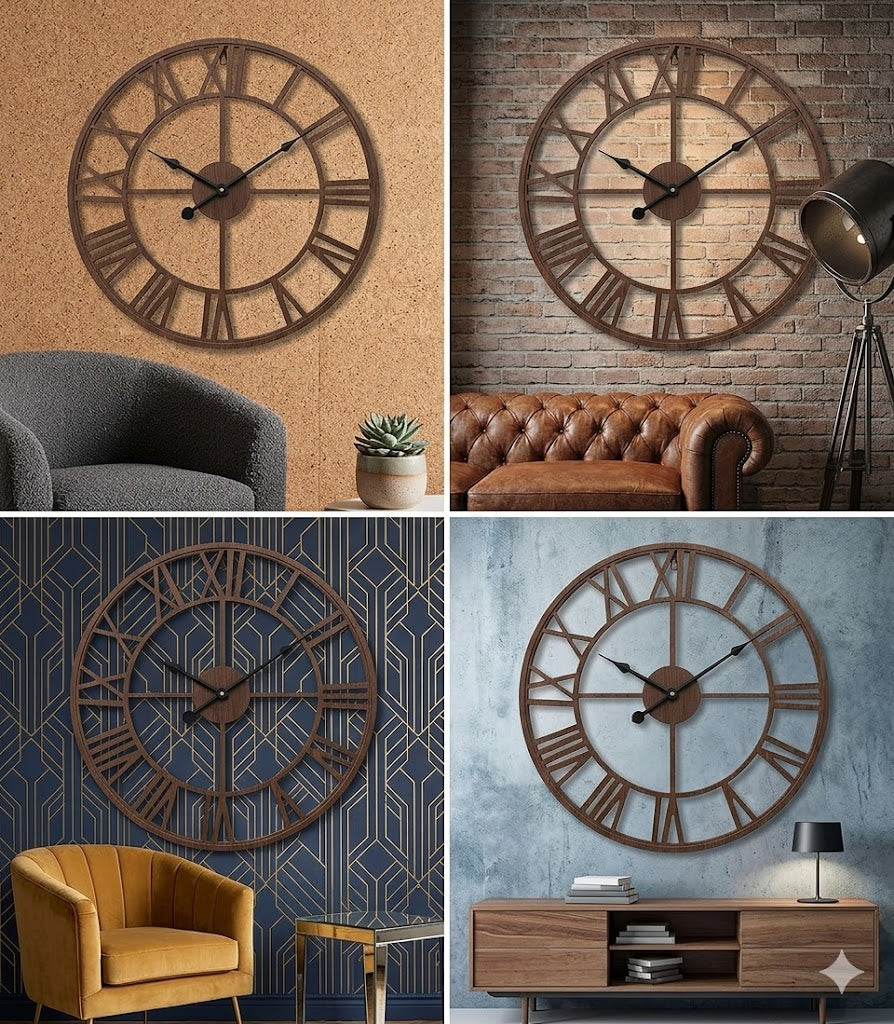 Shukriah Roman Wooden Wall Clock